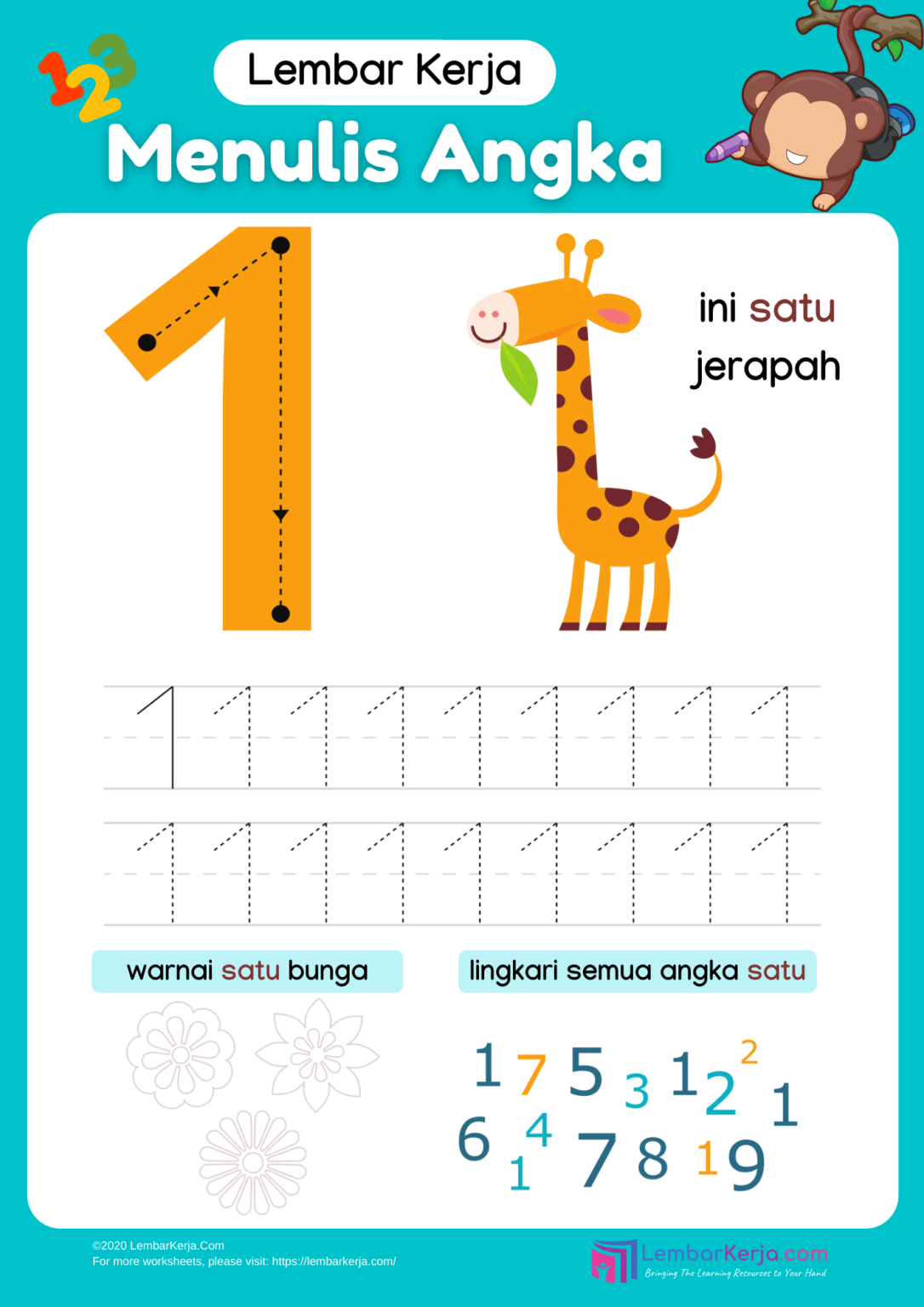 Mengenal Angka 1 10 Worksheet Riset 4274