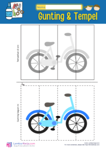 Gunting Tempel: Sepeda – LembarKerja.Com