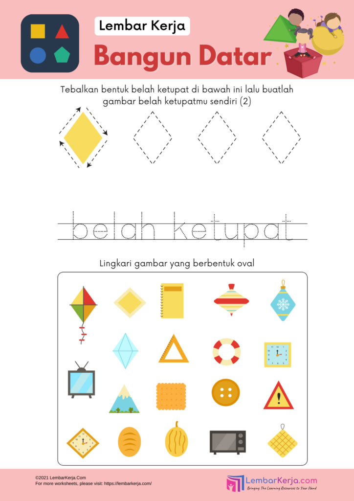 Bangun Datar: Belah Ketupat – LembarKerja.Com