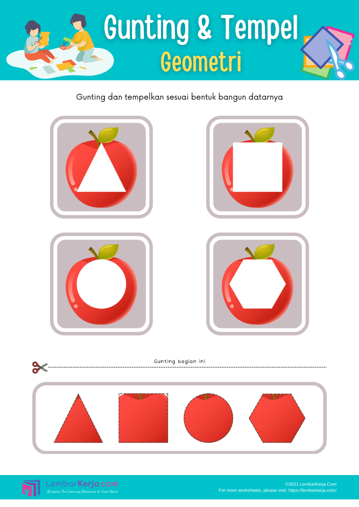 Gunting Tempel Geometri (1) - LembarKerja.Com