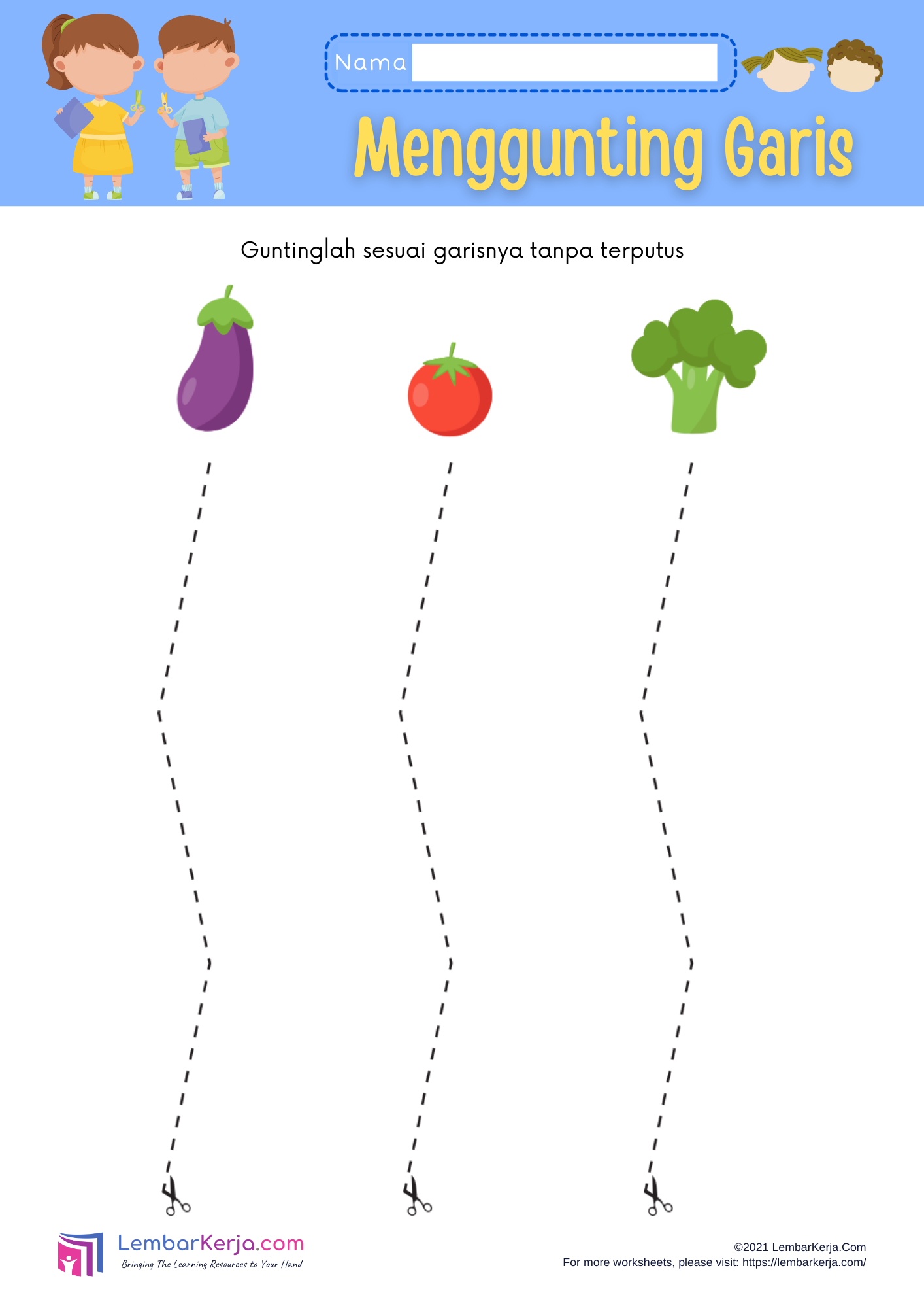 Menggunting Garis 2 Lembarkerja Com