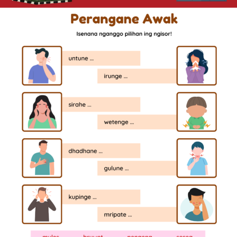 Basa Jawa: Perangane Awak (1) - LembarKerja.Com