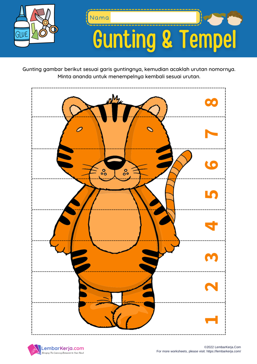 Worksheet Gunting Tempel Archives - LembarKerja.Com