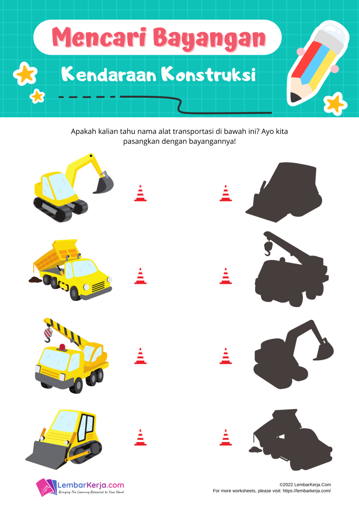 Mencari Bayangan: Kendaraan Konstruksi - LembarKerja.Com