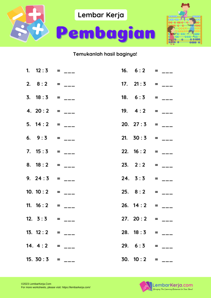 Latihan Soal Pembagian Archives - LembarKerja.Com